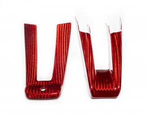 Alfa Romeo Giulia Steering Wheel Trim - Carbon Fiber - Lower Trim Set - Red Candy - QV Model